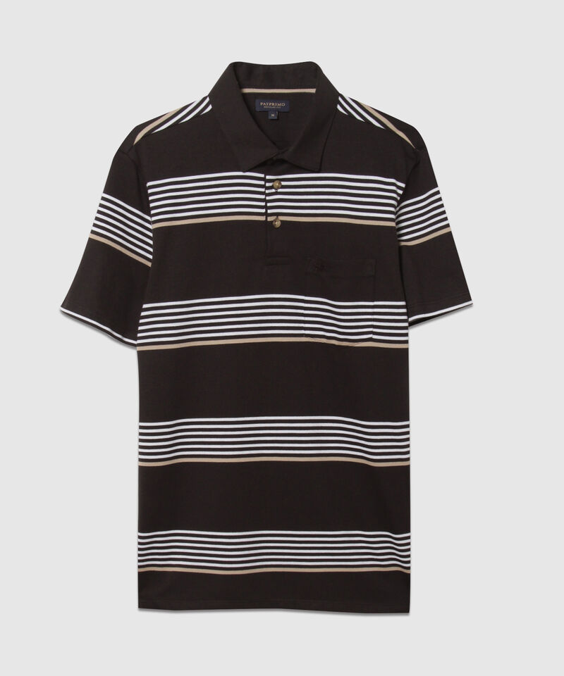 Polo Cuello Duro,  Textura, Regular Fit Con Bolsillo, Magia En El Caribe