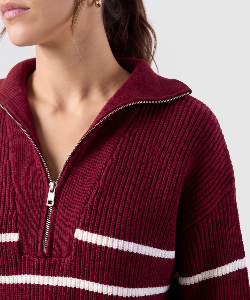 Saco Tejido Cuello Cierre Para Mujer