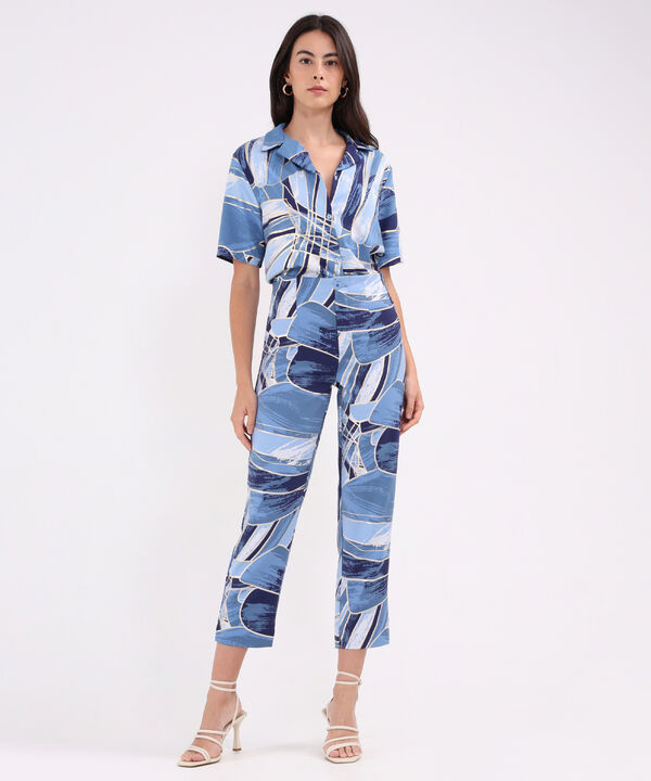 Pantalon Tiro Alto Estampado image number null