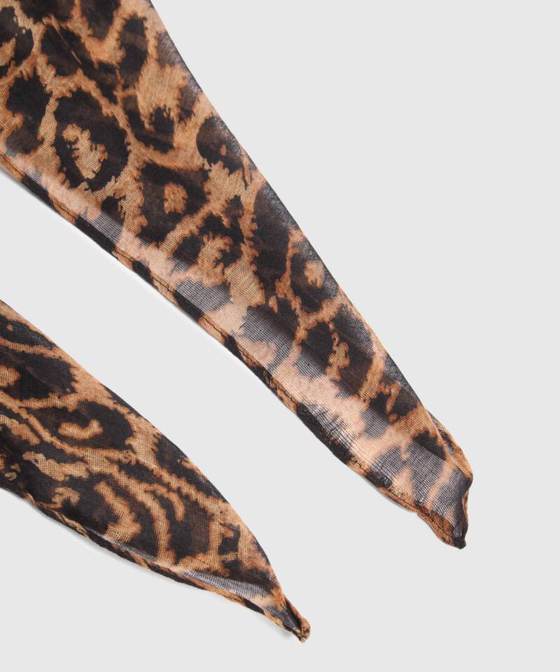 Pa&ntilde;uelo Ligero Estampado Leopardo Fino Para Mujer
