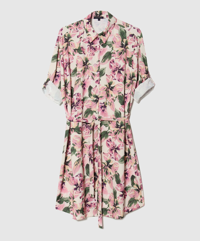 Vestido Estampado Con Cinturón