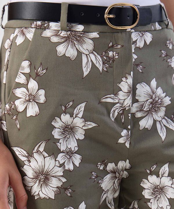 Pantal&oacute;n Ajuste Tobillero Estampado Para Mujer image number null