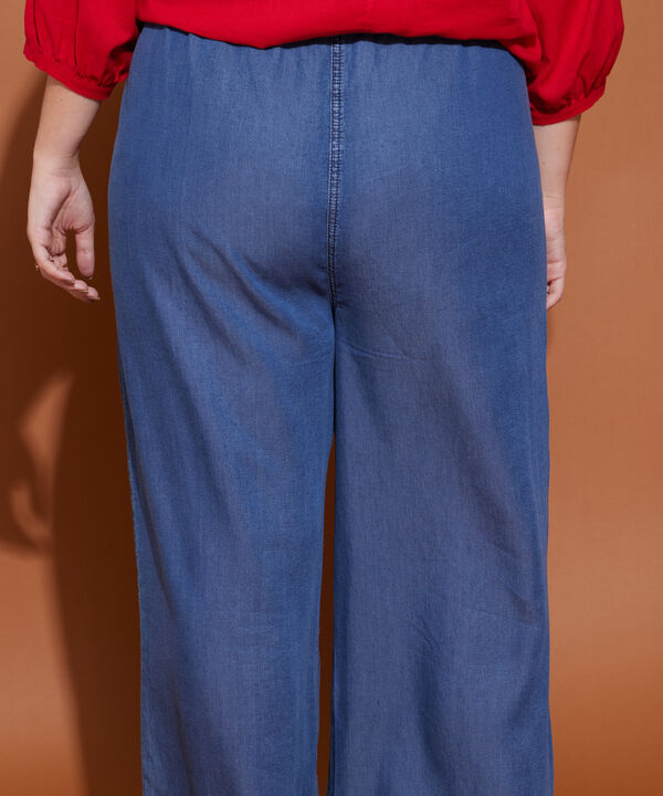 Jean Fluido Wide Leg  Encauchado