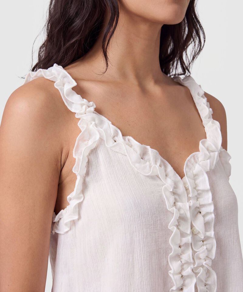 Blusa De Tiras Con Volantes Para Mujer