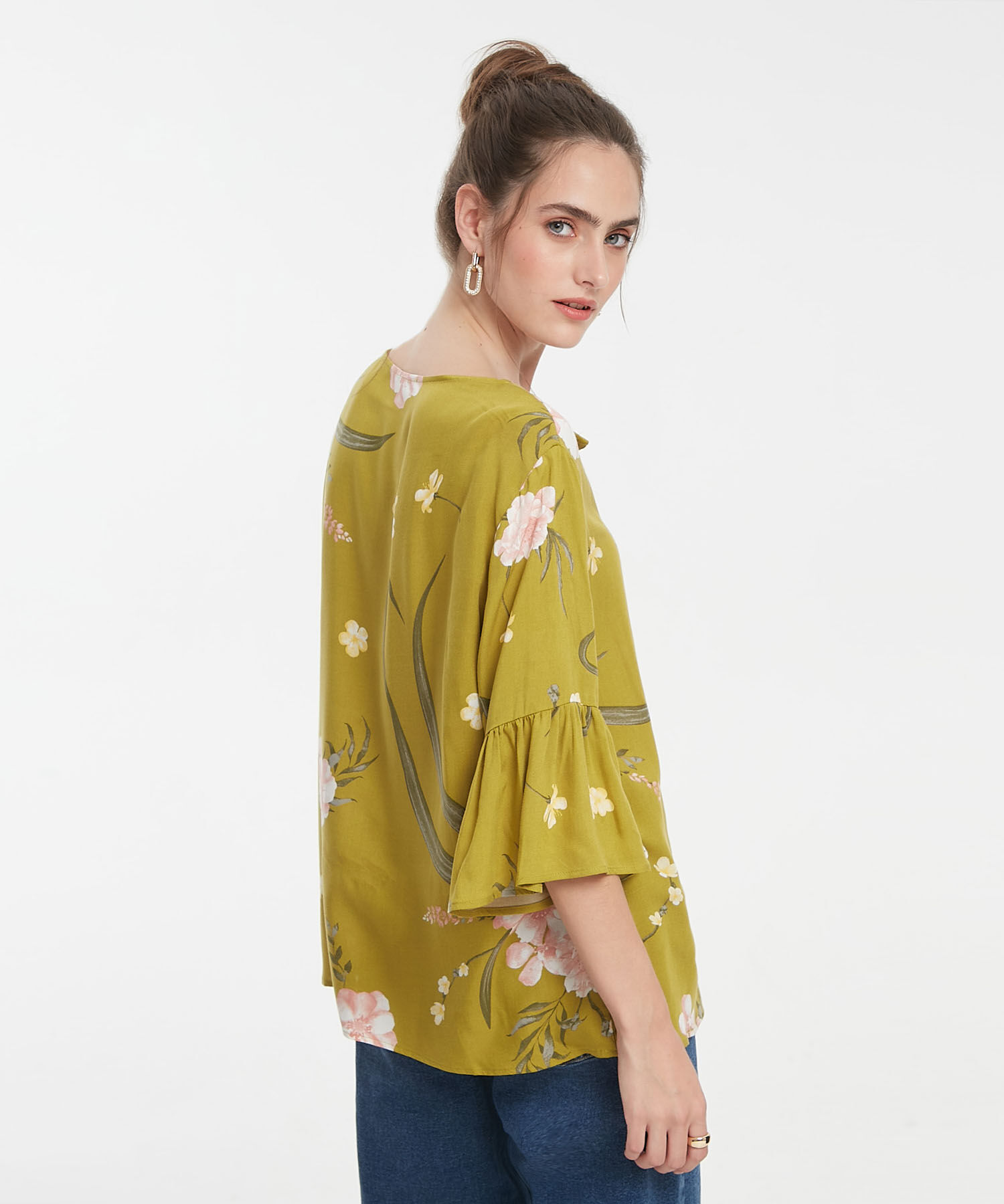 Blusa Estampada Manga Corta
