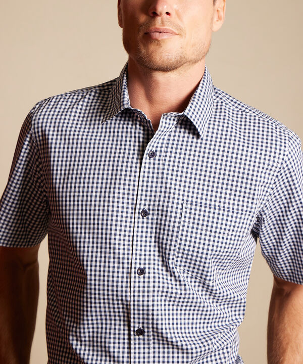 Camisa Manga Corta Prete&ntilde;ida, Cuello Formal image number null