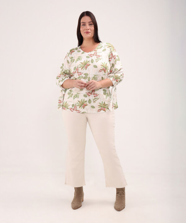 Blusa Estampada Manga 3/4 image number null
