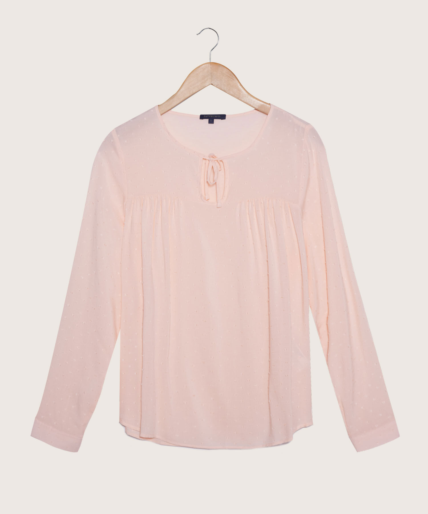 Blusa Manga Larga, Cuello Ojal