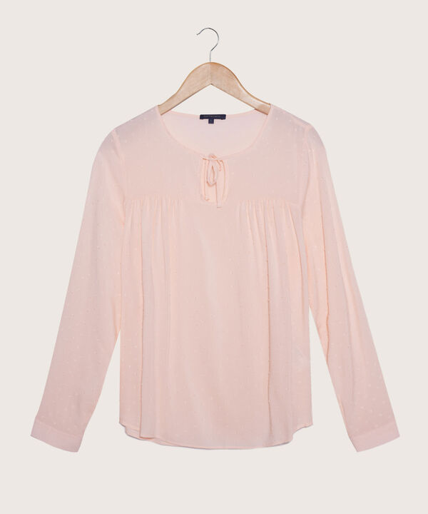 Blusa Manga Larga, Cuello Ojal