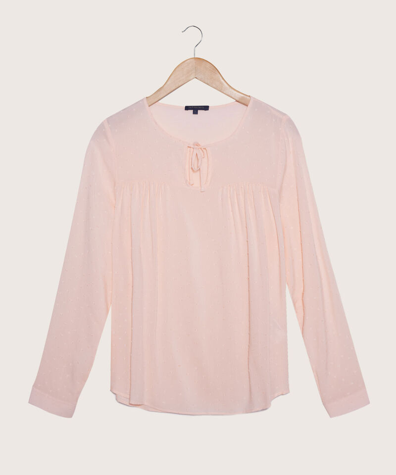 Blusa Manga Larga, Cuello Ojal