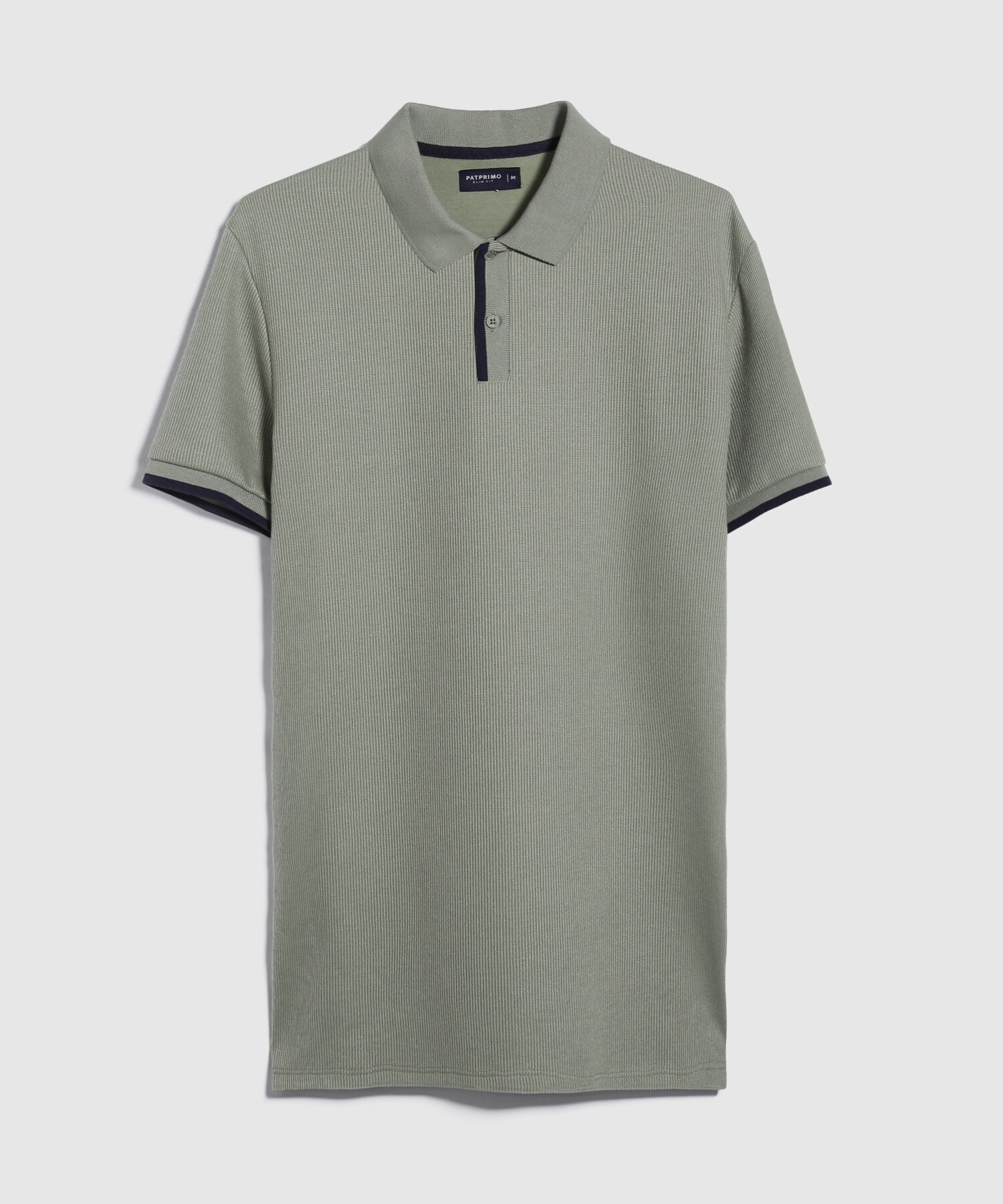 Polo Unicolor Pechera Tejida