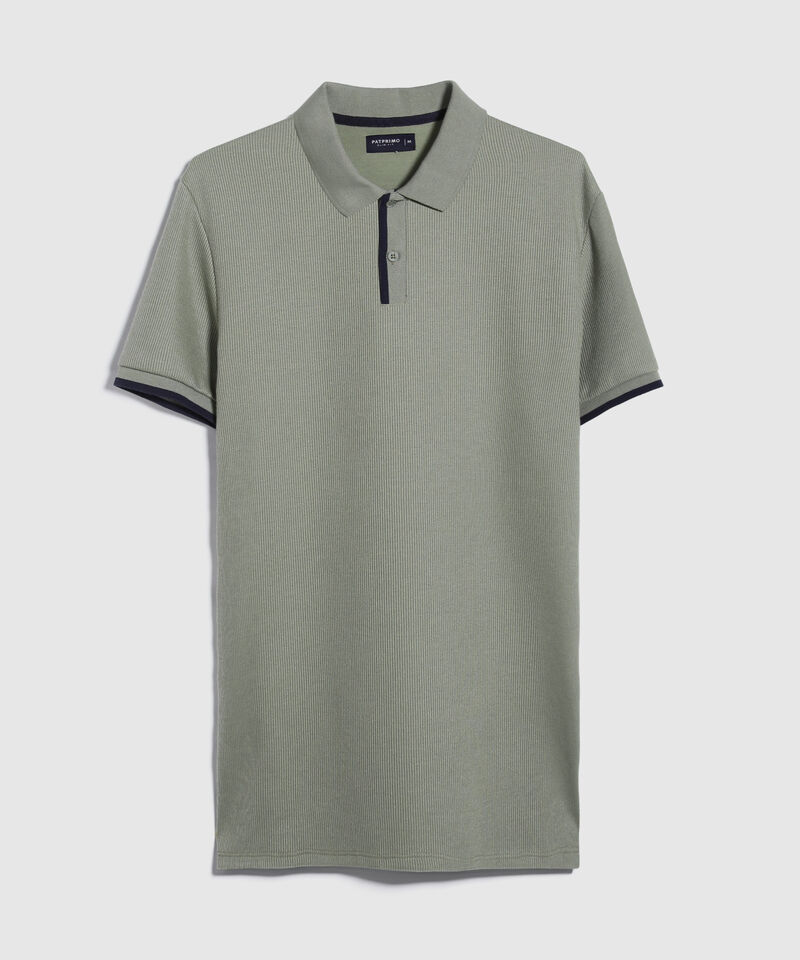 Polo Unicolor Pechera Tejida