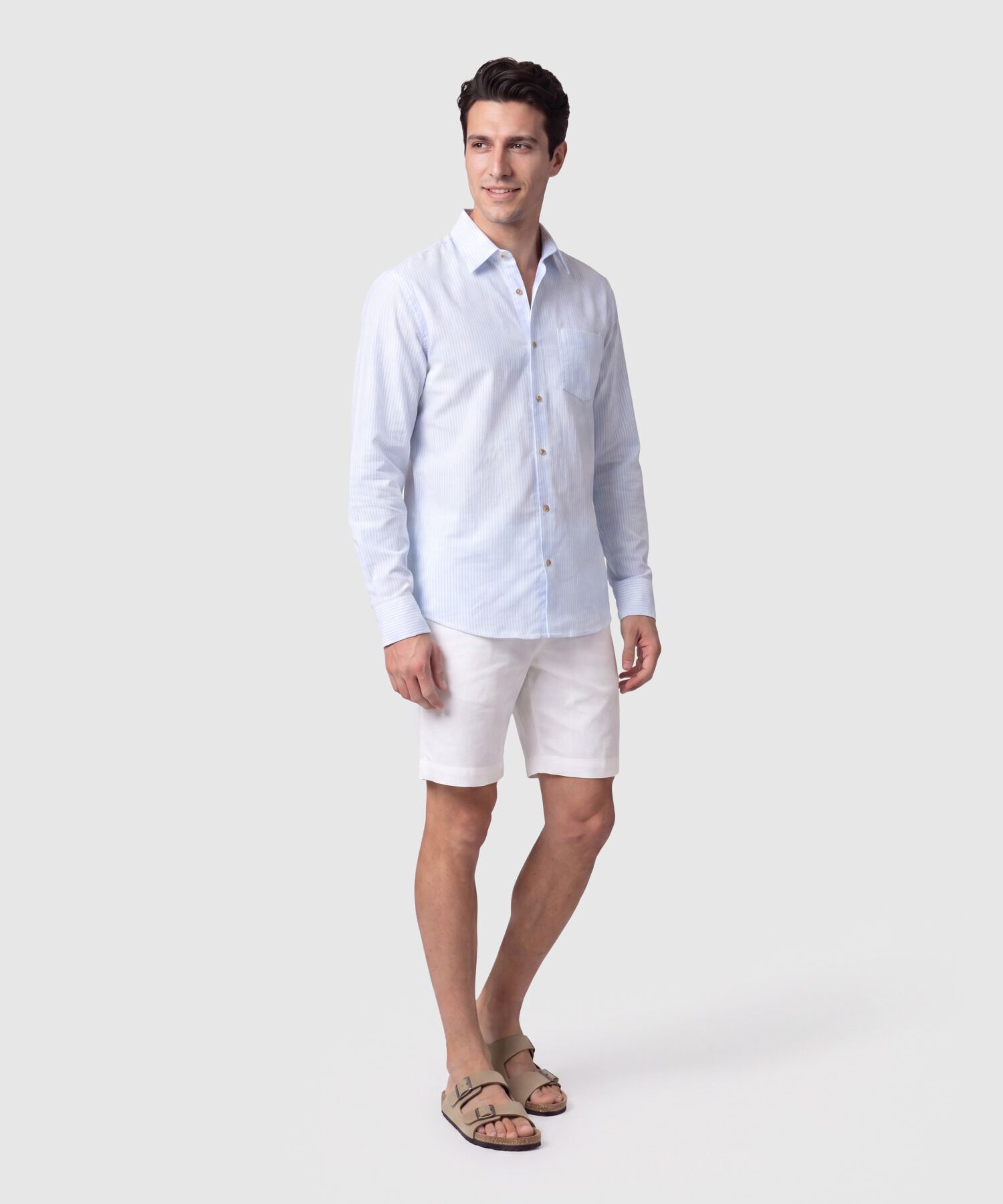 Camisa Hombre Manga Larga con Bolsillo