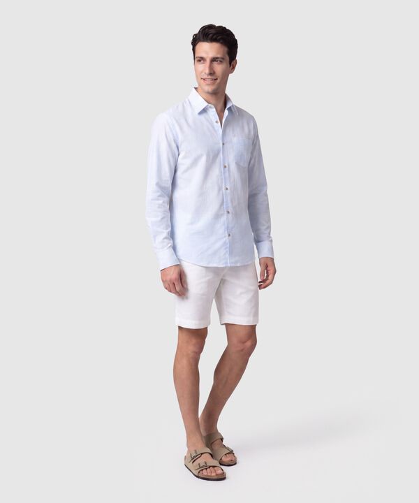 Camisa Hombre Manga Larga con Bolsillo