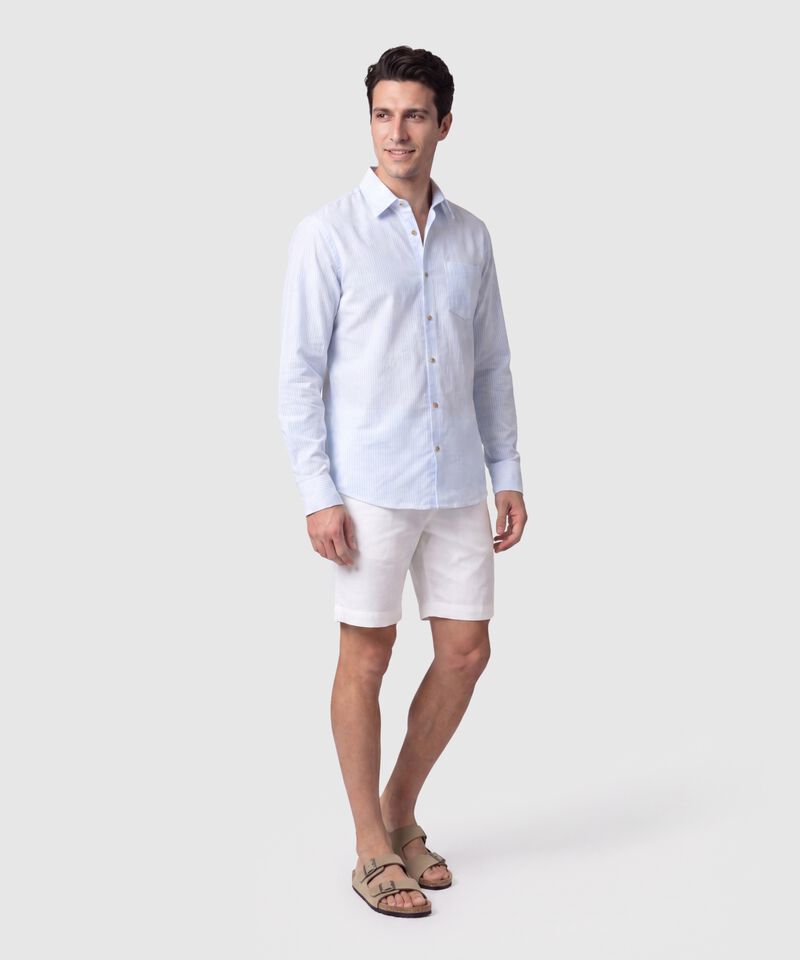 Camisa Hombre Manga Larga con Bolsillo