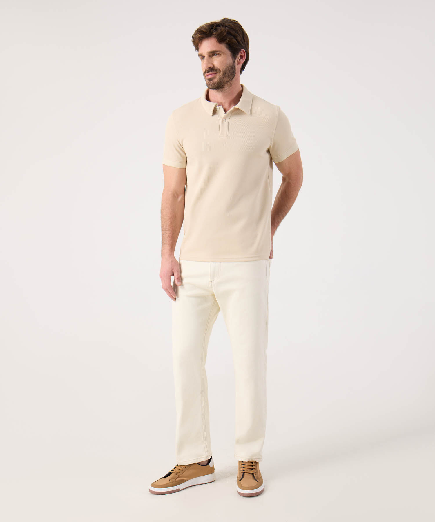 Polo Unicolor Texturizada 