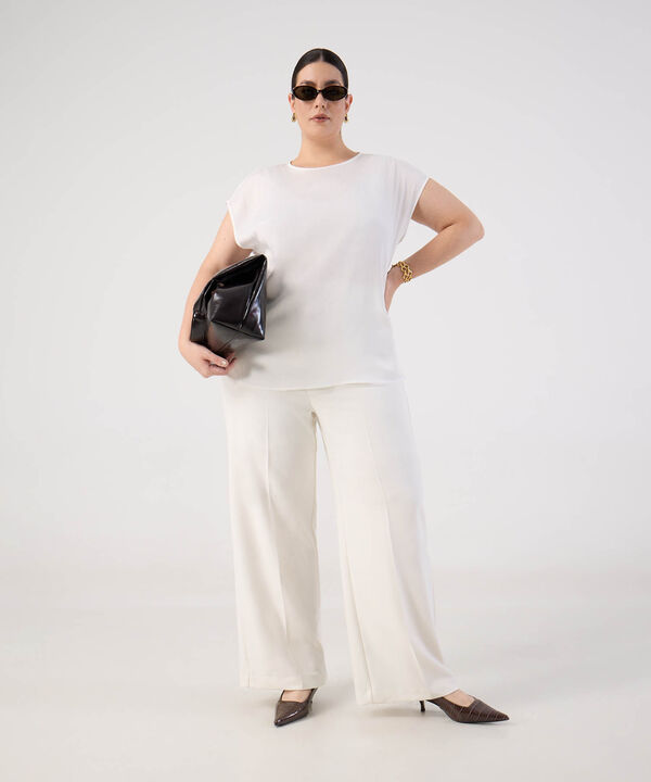 Blusa sin Manga con Textura y Abertura Para Mujer Curvy image number null