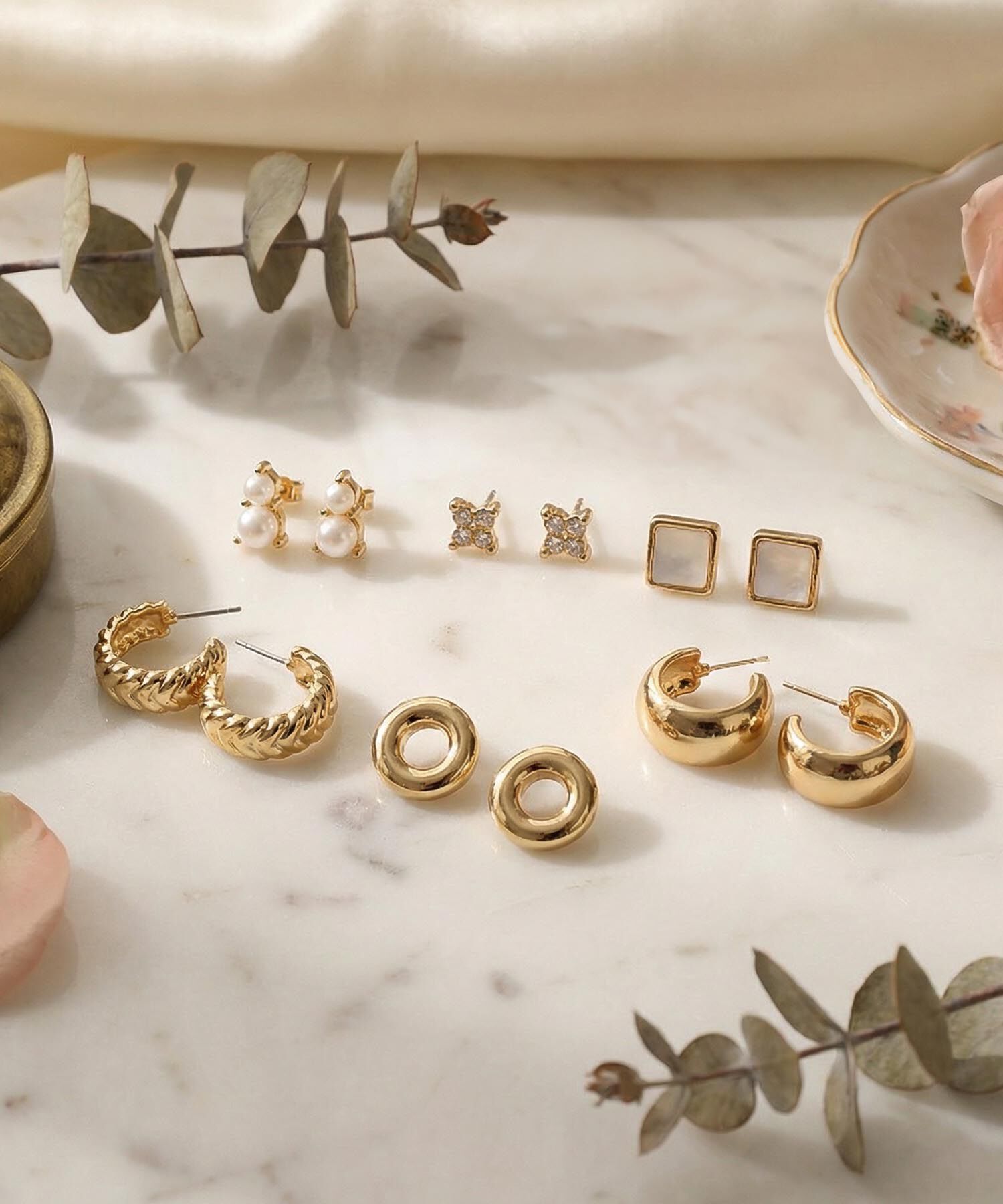 Set X6 Aretes Y Candongas Mujer