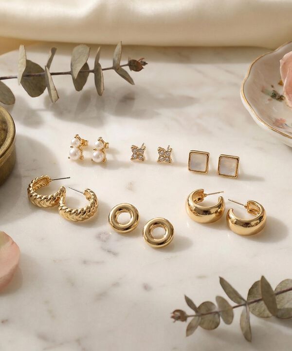 Set X6 Aretes Y Candongas Mujer