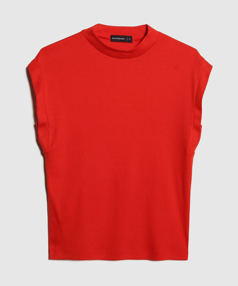 Camiseta Unicolor Cuello Alto