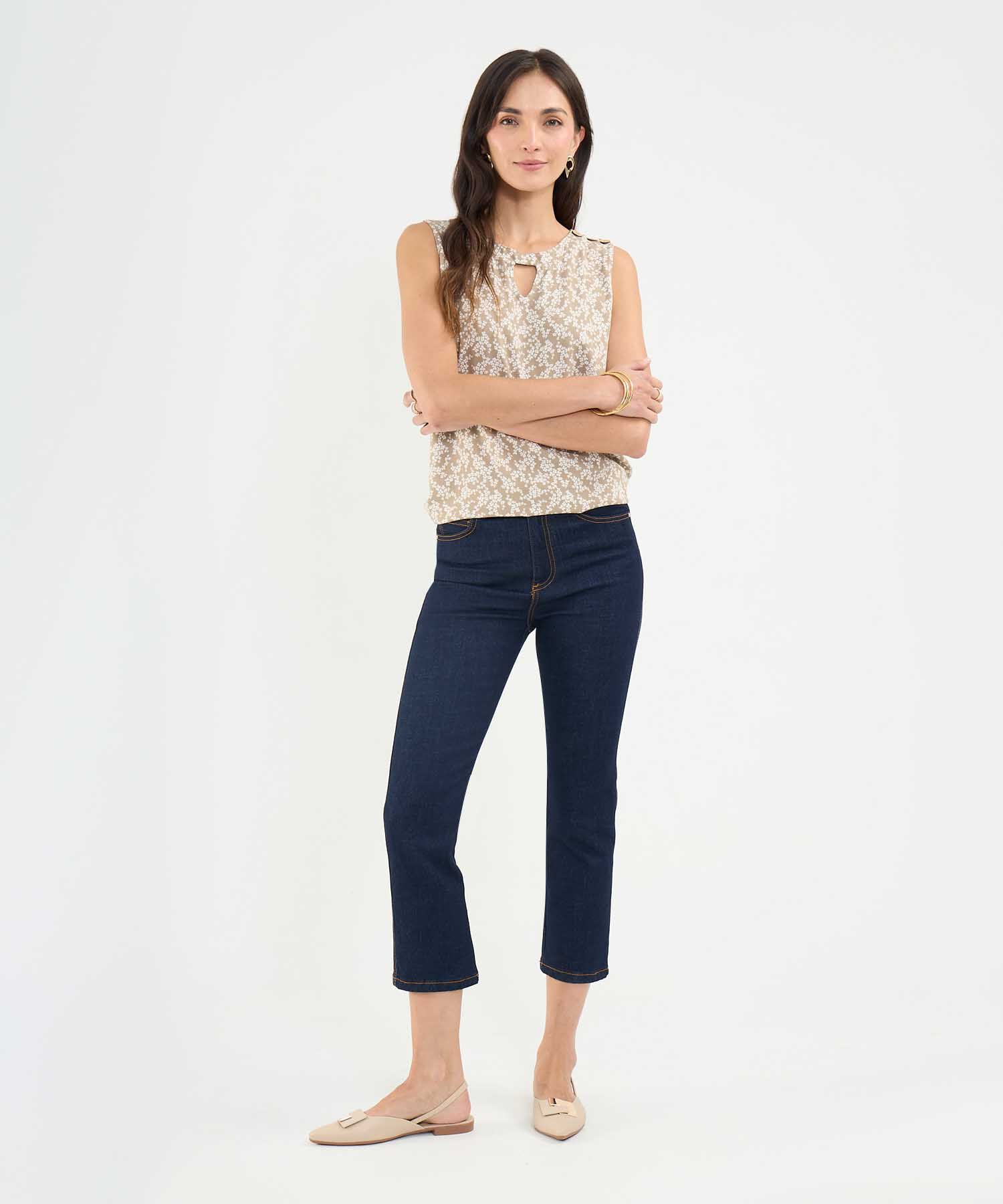 Blusa Estampada Manga Sisa
