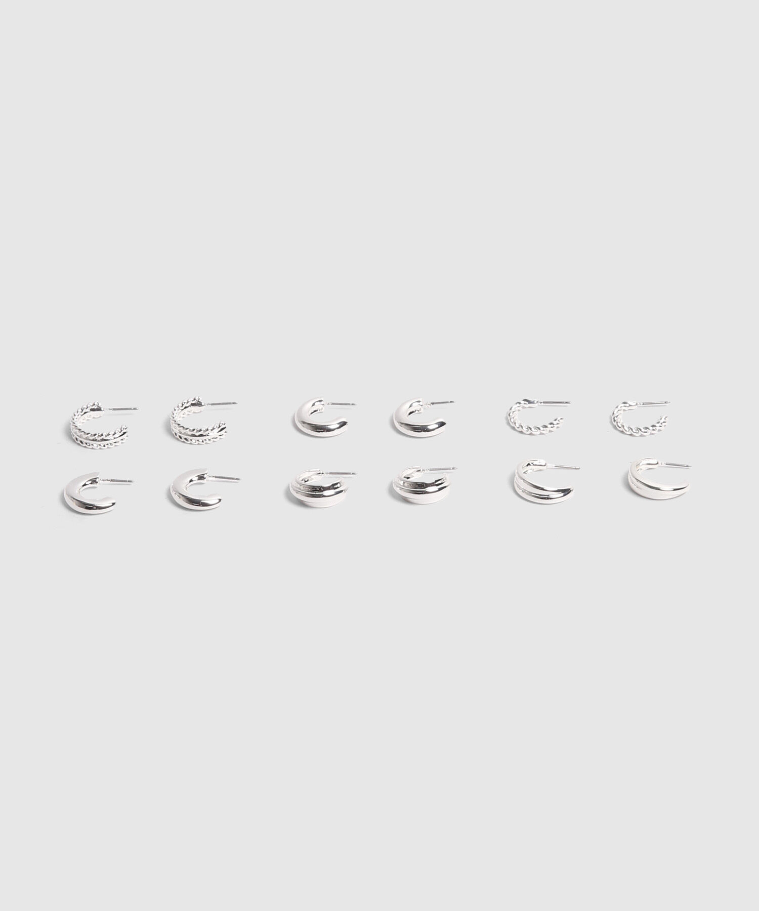 Set X6 Aretes Plateados 