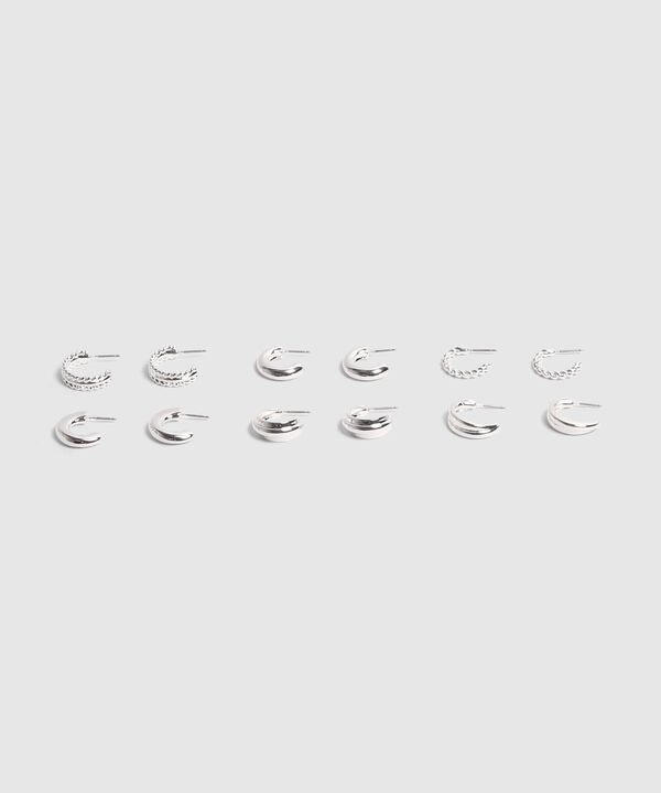 Set X6 Aretes Plateados  image number null