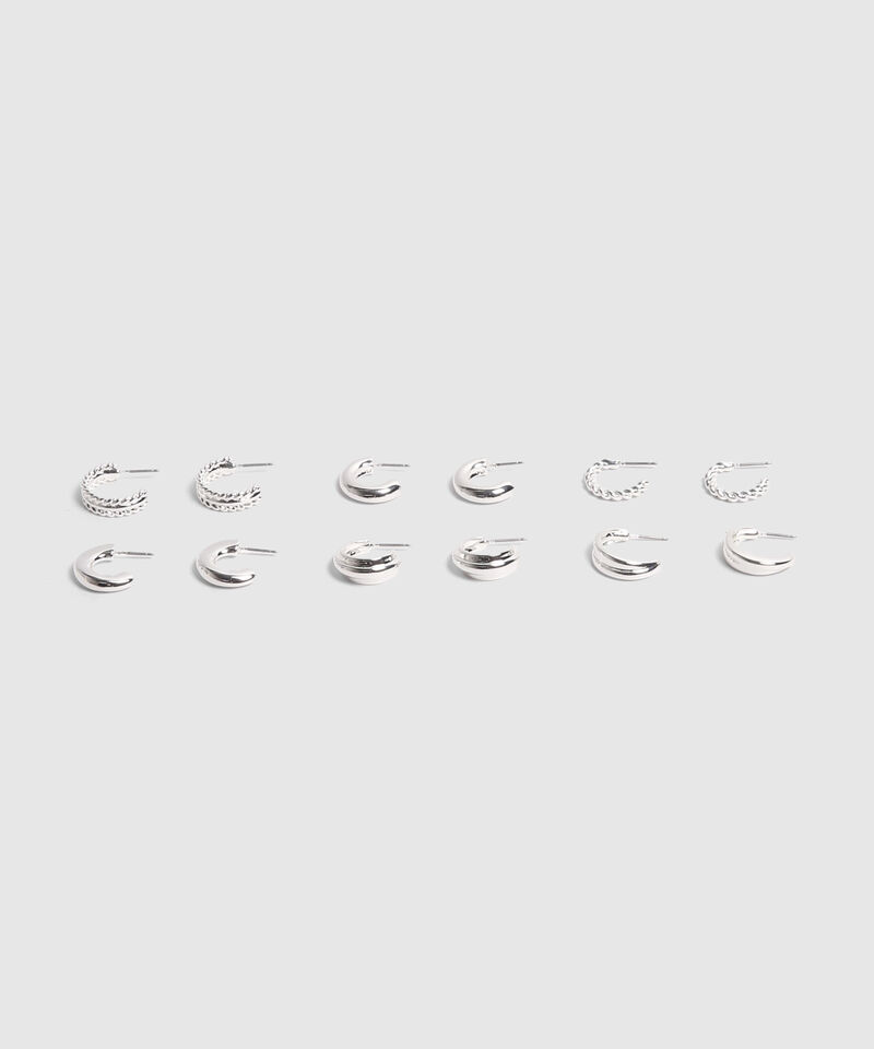 Set X6 Aretes Plateados 