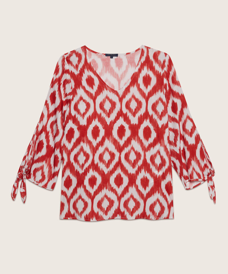 Blusa Estampada Manga 3/4 De Amarre