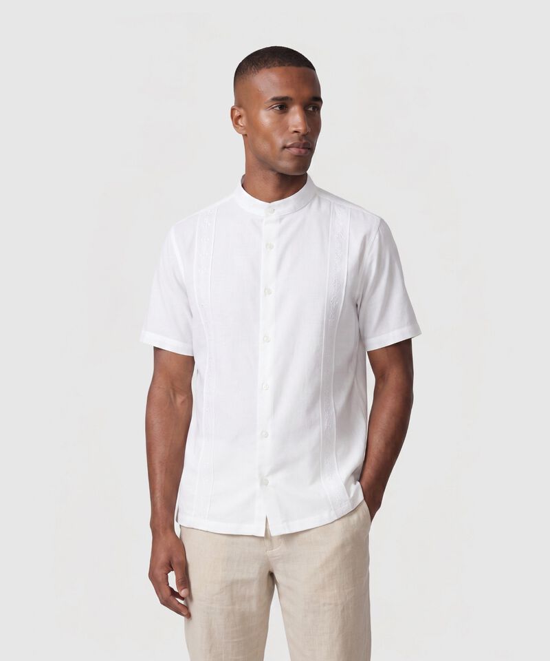 Camisa Manga Corta Unicolor Para Hombre