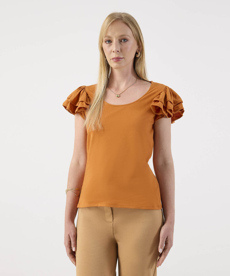 Blusa Para Mujer con Hombros con Volantes