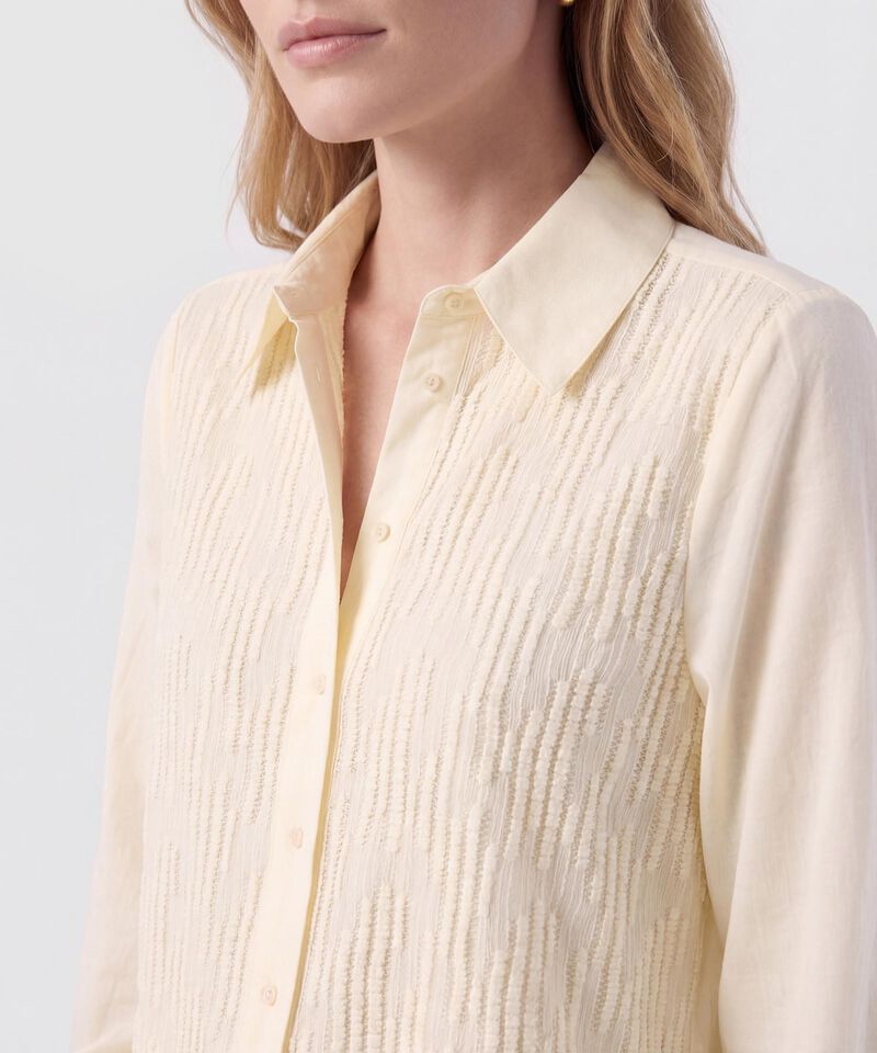 Camisa Texturizada De Manga Larga Para Mujer