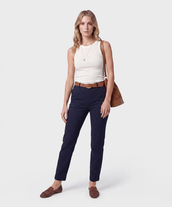 Camiseta Sin Mangas Acanalada Para Mujer