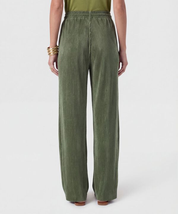 Pantal&oacute;n Wide Leg Plisado Para Mujer