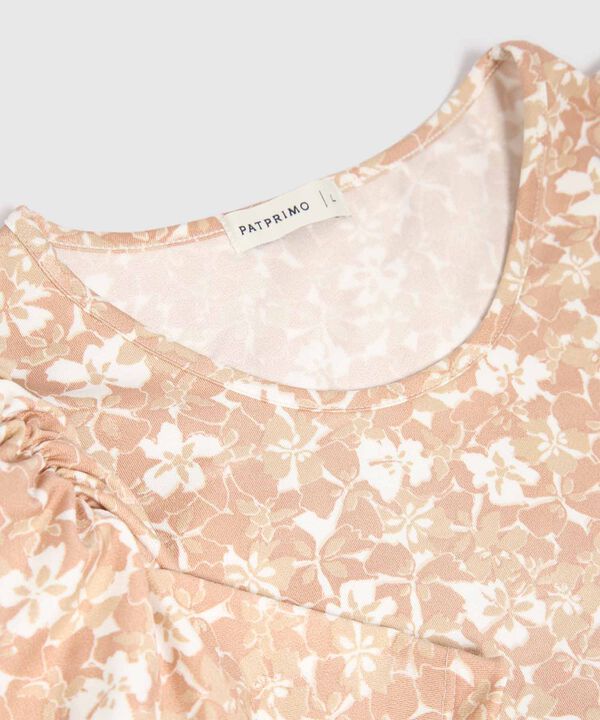 Camiseta Con Ruche Estampado Floral image number null