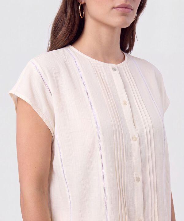 Blusa con Alforzas Frontales para Mujer
