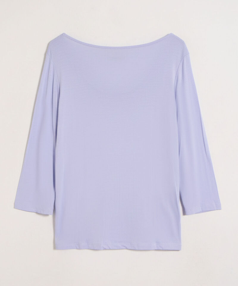 Camiseta Mujer Cuello Drapeado Manga 3/4 Elegante