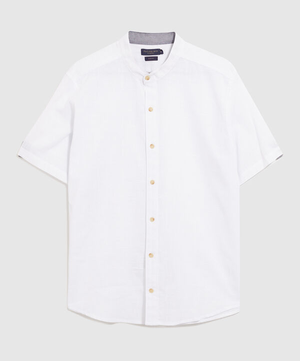 Camisa Cuello Neru Unicolor Manga Corta