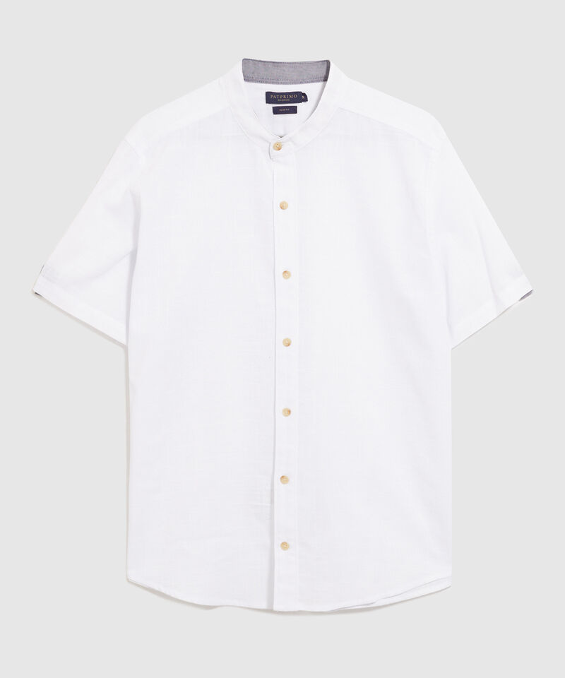 Camisa Cuello Neru Unicolor Manga Corta
