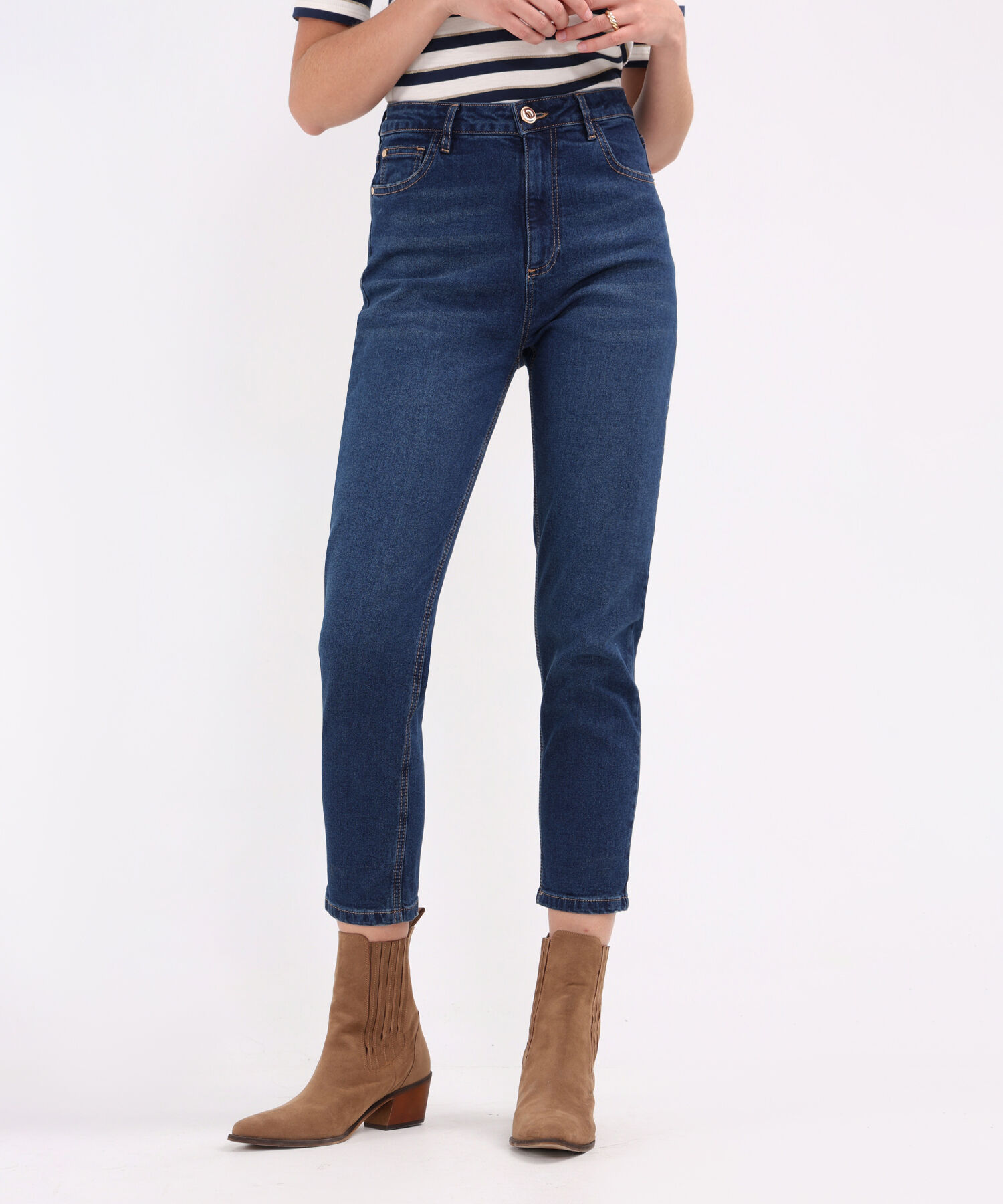 Jean Mom Stretch Tono Medio