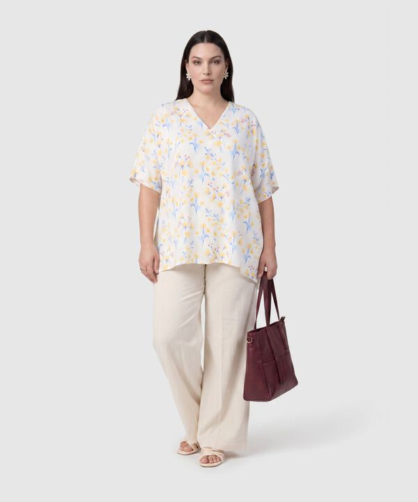 Blusa Estampada Corte Amplio Mujer Curvy
