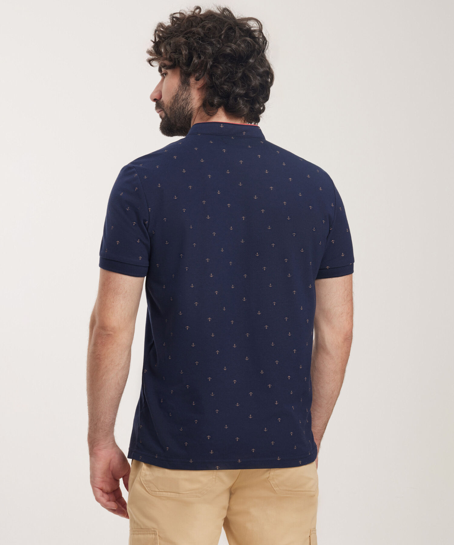 Polo Estampada Cuello Mao Con Punos Tejidos Silueta Slim Fit Citrico Marinero Compra Online PATPRIMO