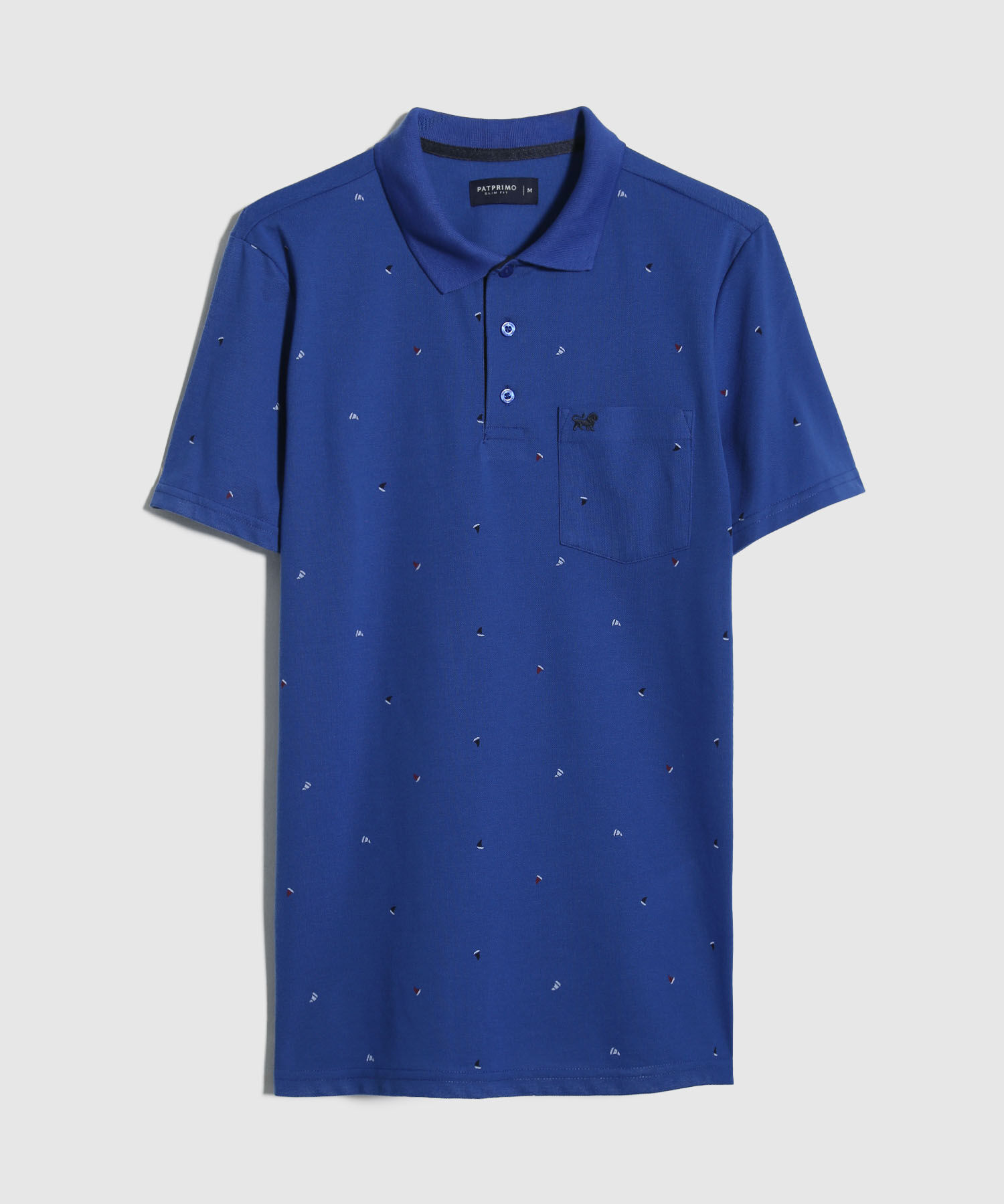 Polo Estampada Cuello Tejido Con Bolsillo