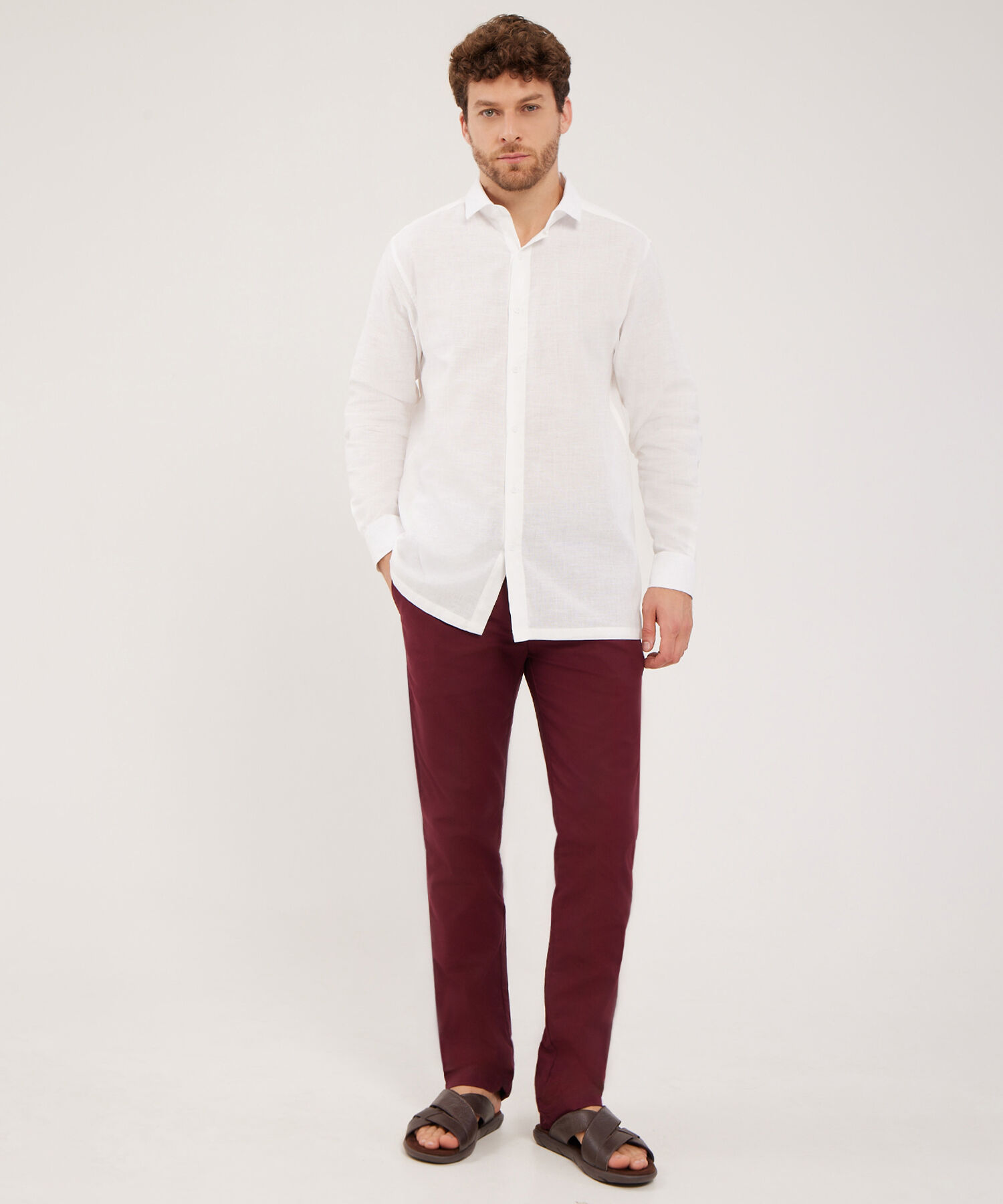 Camisa Guayabera Cuello Camisero Abierto Mini