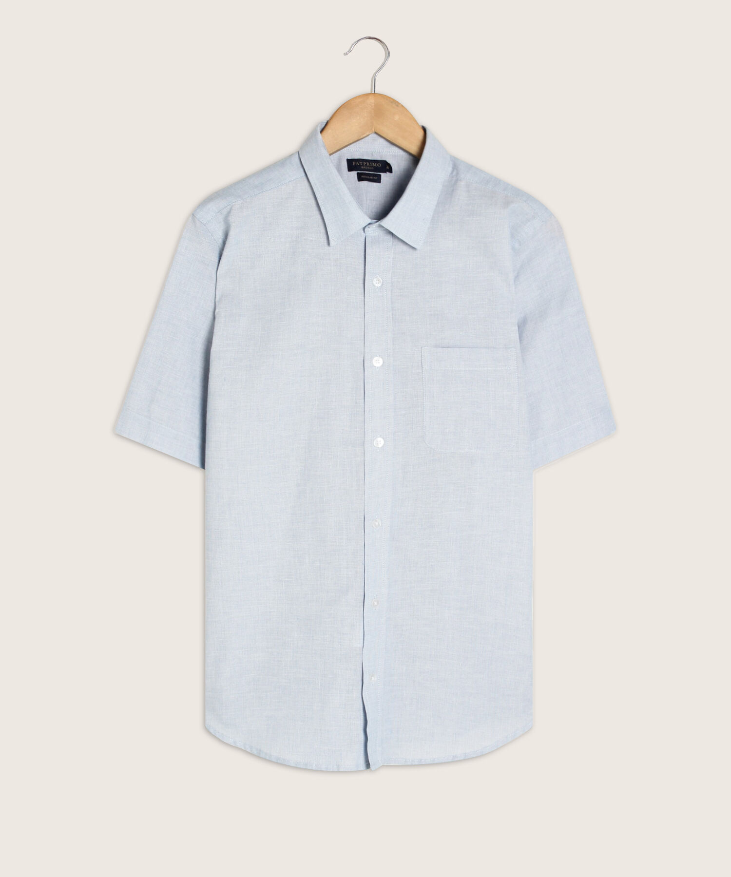 Camisa Manga Corta Y Con Bolsillo, Tela Con Textura