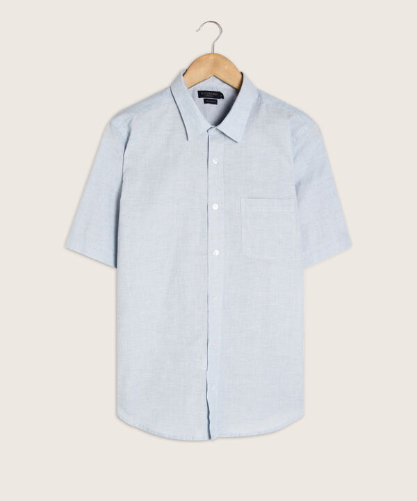 Camisa Manga Corta Y Con Bolsillo, Tela Con Textura