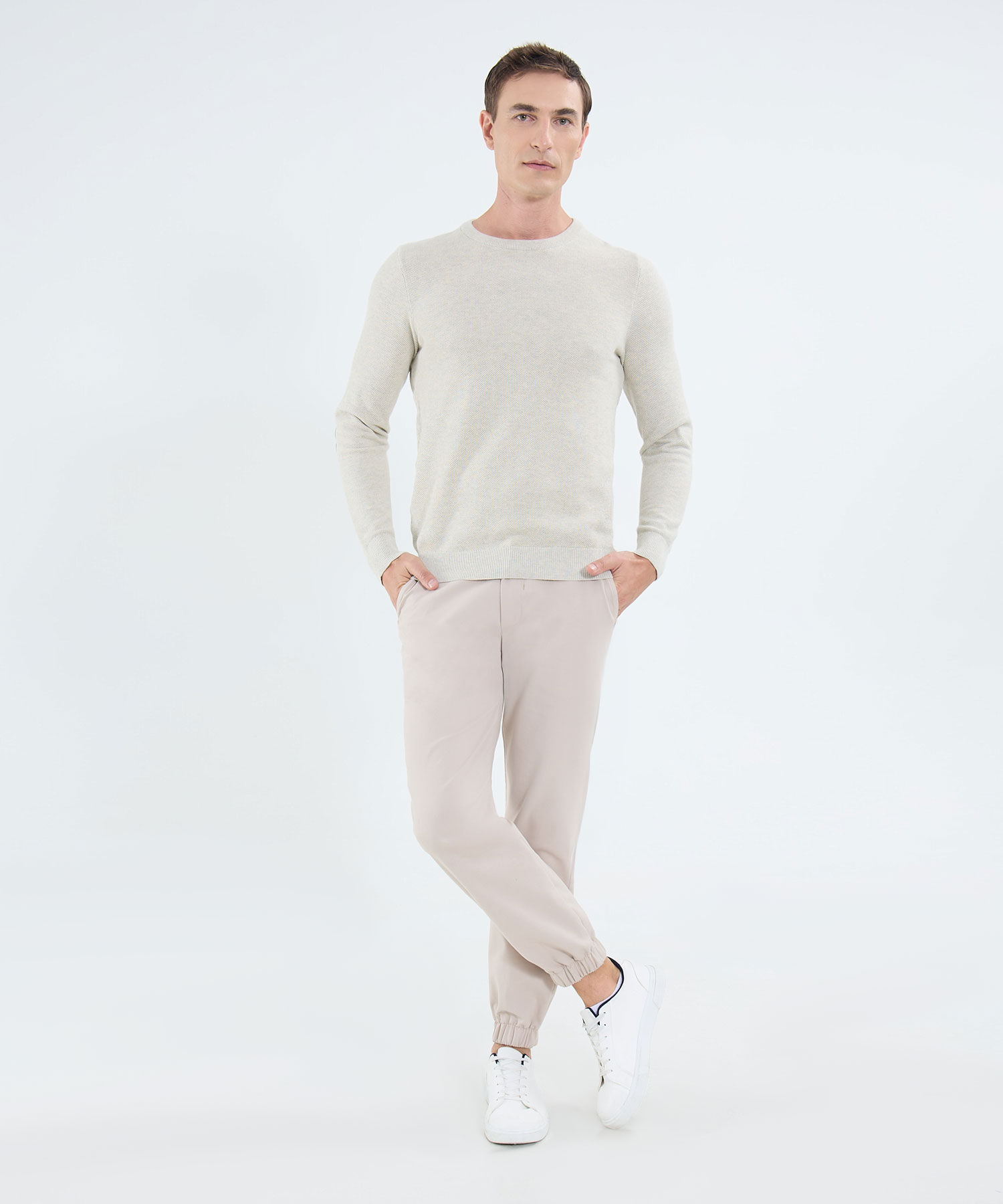 Saco Cuello Redondo Con Coderas Para Hombre