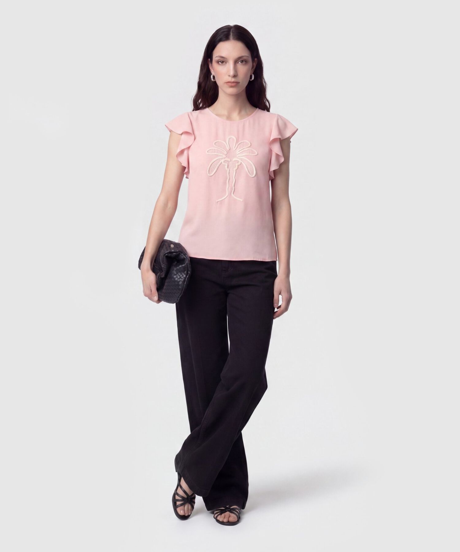 Blusa con Mangas de Volantes Mujer