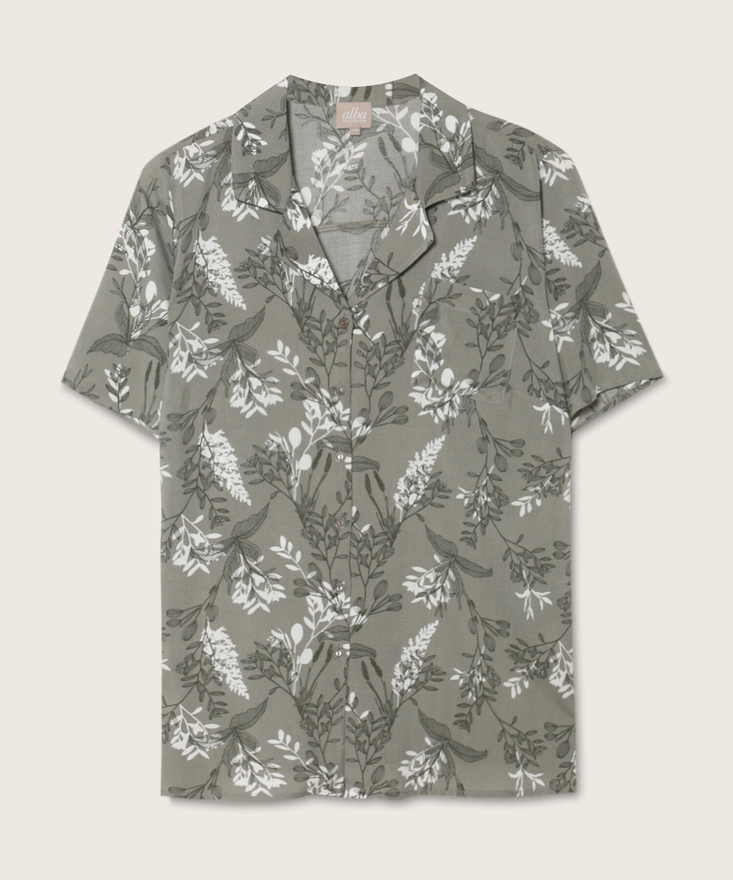 Camisa Estampada Manga Corta, Cuello Camisero Con Botonadura En Centro Frente Y Bolsillo