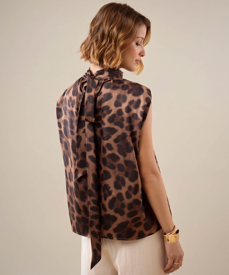 Blusa Sin Mangas Con Lazo Para Mujer
